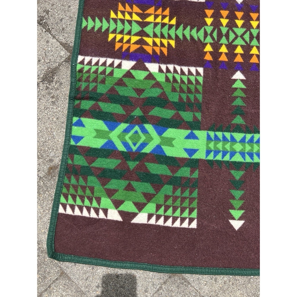 Vintage Pendleton‎ Beaver State PNW Native Geometric 60"x72" Wool Blanket - Picture 3 of 11